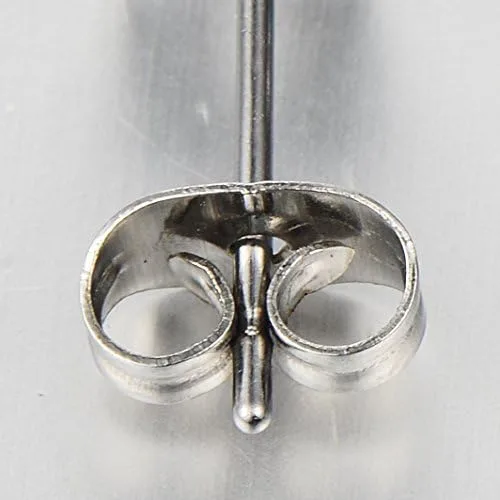 Vista 3 de Par de pendientes unisex de acero inoxidable para hombre y mujer
