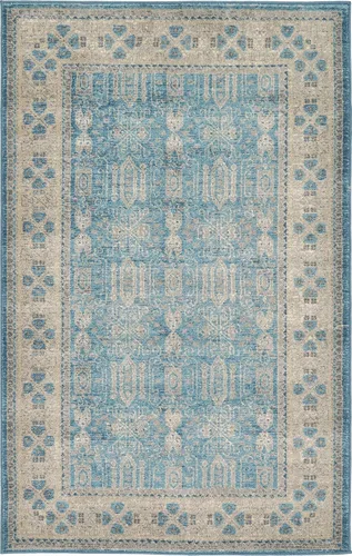 Vista 18 de Unique Loom Salzburg Collection - Alfombra clásica de diseño tradicional de inspiración oriental, 2 x 3 pies, color beige y azul