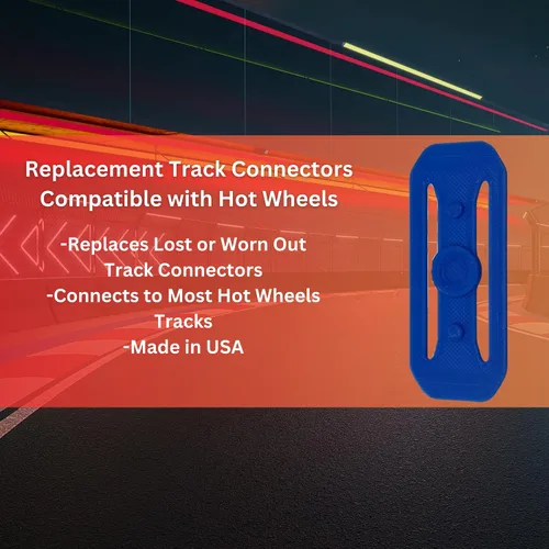 Vista 2 de Conectores de pista de carreras compatibles con pistas Hot Wheels Paquete de 10 repuestos de conectores de pista de carreras Fabricado