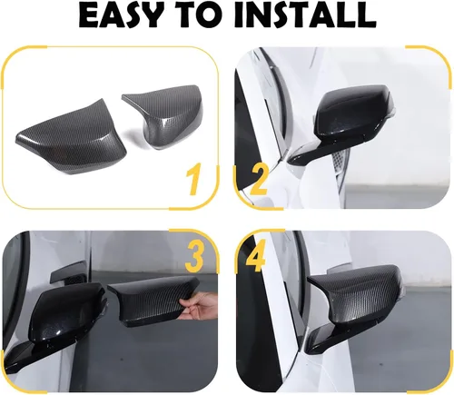 Vista 4 de Cubierta protectora de espejo retrovisor lateral compatible con Chevrolet Corvette C8 2020-2023, tapa de la cubierta del espejo retrovisor