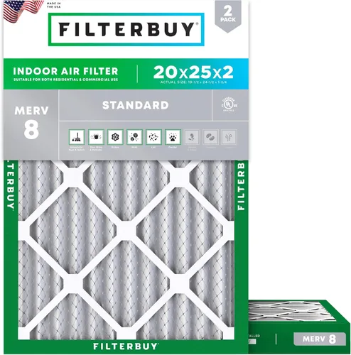Vista 89 de Filterbuy Filtro de aire MERV 8 de 8 x 14 x 1 pulgadas para defensa contra el polvo y las alergias (paquete de 2), filtros electrostáticos plisados