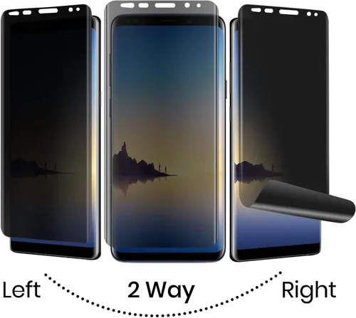 Vista 2 de Protector de pantalla de privacidad para Galaxy Note 8, película flexible autoreparable con cobertura adhesiva completa, compatible con fundas