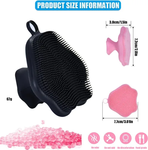 Vista 2 de Mini cepillo de limpieza facial de silicona, exfoliante facial manual, almohadilla de cepillo de limpieza, limpiador facial suave para exfoliar