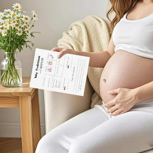 Vista 4 de Juegos de baby shower, 40 piezas de juegos de revelación de género, tarjetas de doble cara, 2 juegos – Predicciones y tarjetas de consejos