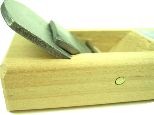 Vista 2 de Senkichi Plano de mano japonés Kanna de 40mm (1.57 pulgadas) - Mini plano de bloque de madera de doble hoja con hoja de acero al carbono y rompedor