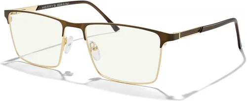Vista 10 de MERRY'S Gafas de bloqueo de luz azul para hombre, gafas de lectura vintage para computadora para hombre Negro
