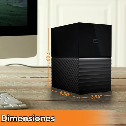 Vista 2 de WD My Book Duo Desktop RAID Disco duro externo HDD de 28 TB, USB 3.1, con protección por contraseña y software de copia de seguridad automática
