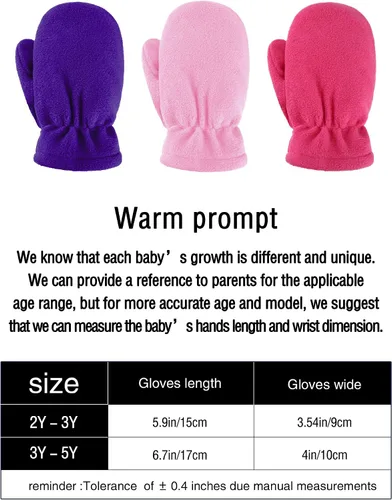 Vista 3 de SATINIOR - Guantes de forro polar para niños (3 pares)