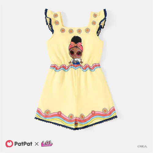 Vista 6 de L.O.L. Surprise! Mameluco de manga volada boho para niña niño amarillo 6-12 años