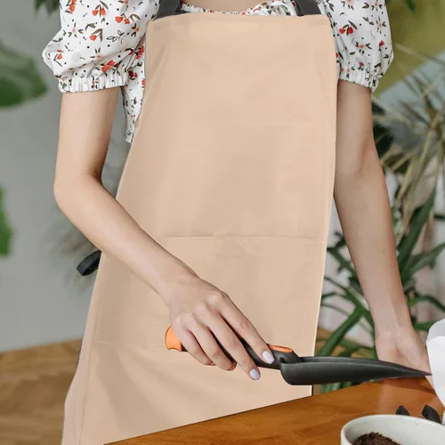 Vista 7 de NUOBESTY Waterproof Pvc Kitchen Apron for Men and Women Cooking Apron with Pocket Oil-resistant for Indoor Cooking and Dishwashing Pink