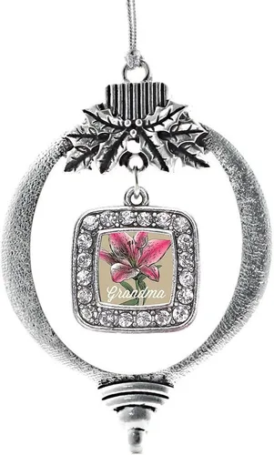 Vista 128 de Inspired Silver - Bon Voyage Cruise Ship Charm Ornamento – Adornos navideños cuadrados de plata con joyas de circonita cúbica