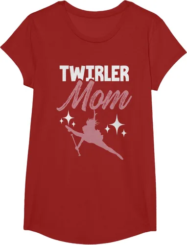 Vista 48 de Twirler Mom Baton Twirl Mother Majorette Twirling Camiseta, Negro, S