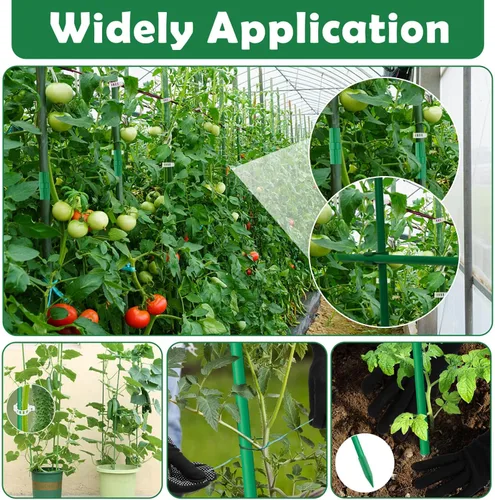 Vista 5 de Cludoo Juego de 94 estacas de jardín con 30 juegos de estacas de fibra de vidrio, soportes y accesorios, estacas de tomate de 4 pies, 5 pies, 6