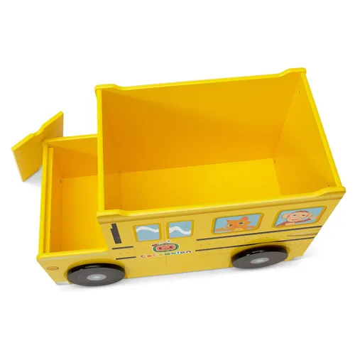Vista 5 de Delta Children CoComelon - Caja de juguetes para autobús escolar, certificado Greenguard Gold