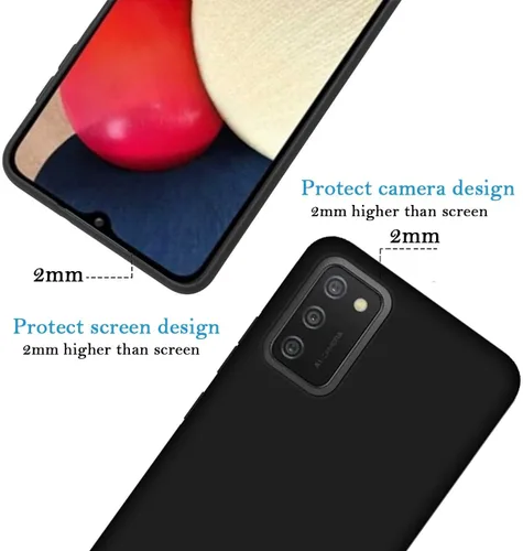 Vista 4 de Funda de teléfono personalizada para Samsung Galaxy A03, funda protectora de TPU suave contra arañazos, color negro