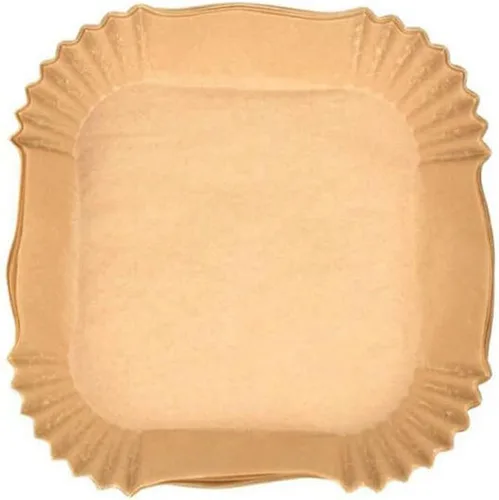 Vista 10 de Revestimientos de papel desechables de 6.30 pulgadas, 50 piezas antiadherentes para freidora de aire, resistente al aceite, impermeable, papel