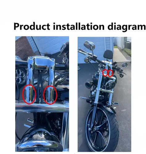 Vista 7 de Extensión de elevadores de manillar de 1 pulgada de elevación de 1-1/4 pulgadas para modelos Harley Touring, Street Glide/Electra Glide/Road