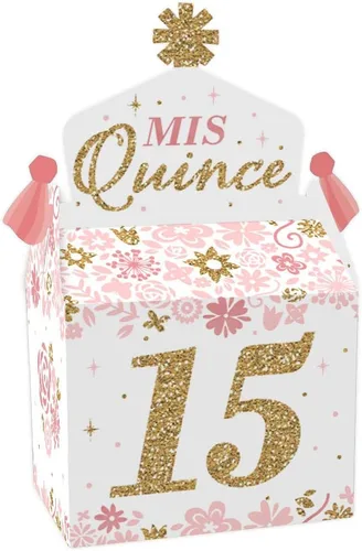 Vista 10 de Big Dot of Happiness Golden Birthday – Cajas de regalo cuadradas – Cajas de lazo para fiesta de feliz cumpleaños – Juego de 12