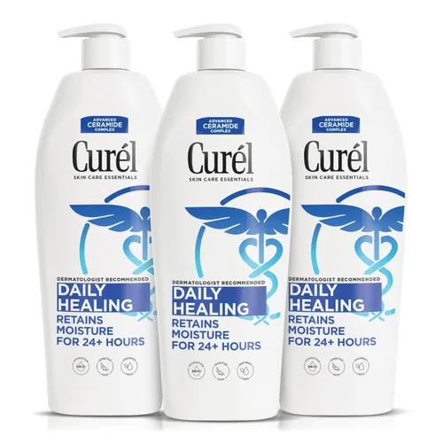 Vista 11 de Curel Loción diaria curativa para manos y cuerpo, hidratante nutre la piel seca con complejo avanzado de ceramida, repara la barrera de humedad, 13