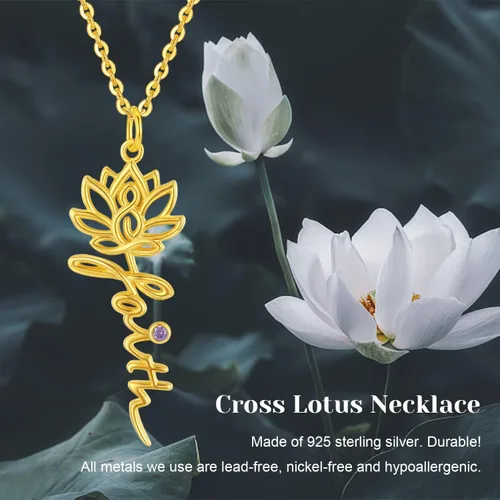 Vista 7 de Midir&Etain Birth Flower Necklace 925 Sterling Silver Flower Pendant Birth Flower Jewelry Gifts for Women Hypoallergenic Necklace for Sensitive Neck