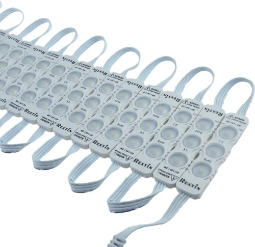 Vista 3 de Super brillante 110V 100pcs nuevo modelo 2835 3 LED módulo blanco cálido 120-150LM por módulo impermeable luz decorativa para letreros de letras