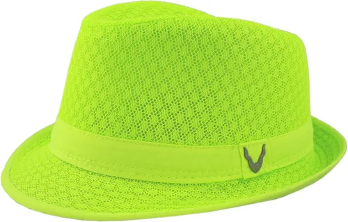Vista 4 de The Hat Depot Sombrero Fedora clásico ligero de malla suave y fresca, Negro