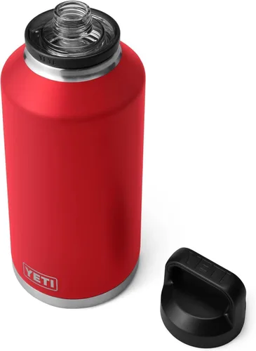 Vista 20 de Yeti Rambler - Termo de 64 onzas, aislado al vacío, de acero inoxidable, con tapa para sorber, color blanco.