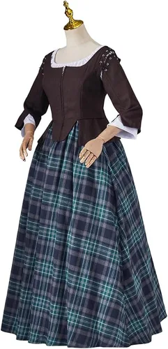 Vista 2 de Vestido de cosplay de Claire Fraser de las Tierras Altas escocesas para mujer de Outlander
