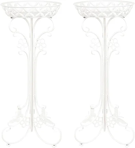 Vista 9 de Sungmor Soportes de metal ligeros para macetas – Paquete de 2 soportes negros de 29.7 pulgadas de alto – Soporte de contenedor para plantas