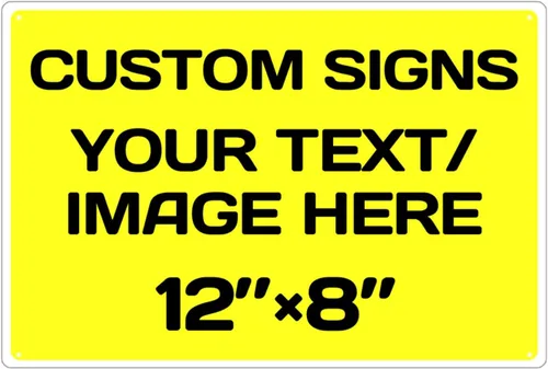 Vista 8 de Letreros metálicos personalizados de aluminio resistentes a la intemperie, texto e imagen personalizados, varios tamaños, peligro, jardín, puerta