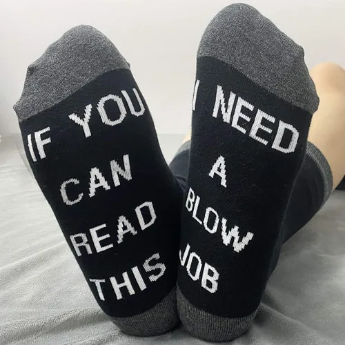 Vista 4 de JXGZSO Humor adulto regalo si usted puede leer esto necesito un golpe trabajo calcetines divertidos regalos para él golpe trabajo calcetines