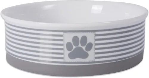 Vista 17 de Bone Dry Ceramic Stripe Paw - Cuencos para mascotas, aptos para lavavajillas, pequeños, 4.25 x 2, negro, 2