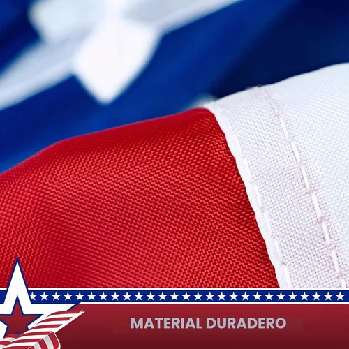 Vista 5 de G128 - Decoraciones patrióticas bordadas, Bandera de abanico de 3 x 6 pies