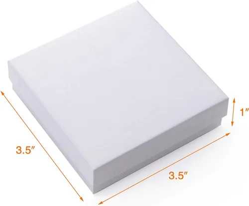 Vista 2 de GEFTOL Cajas de regalo de joyería, paquete de 96 cajas de joyería de cartón de 3.5 x 3.5 x 1 pulgadas, pequeñas cajas de regalo para joyas, aretes