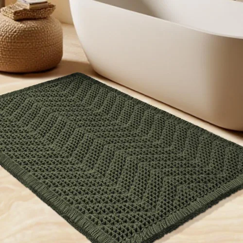 Vista 53 de Tapete de baño con diseño de gofre, moderno, bohemio, absorbente, antideslizante, ultrasuave, lavable a máquina, con letra de baño, dormitorio