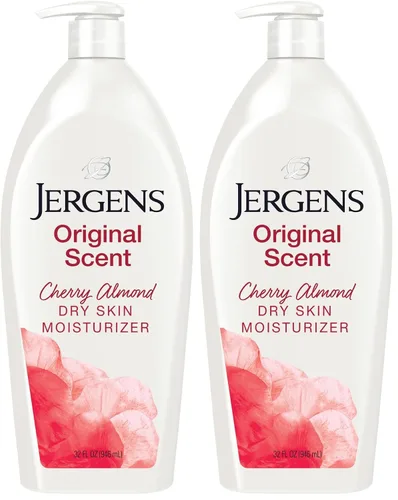 Vista 10 de Jergens Loción para piel seca de aroma original, hidratante corporal para manos y cuerpo, esencia de almendra de cereza, probado por dermatólogos