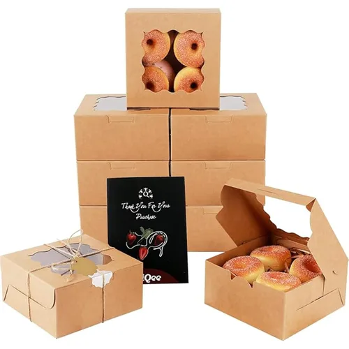 Vista 16 de qiqee Cajas de galletas negras con ventana, 36 paquetes de 6 x 6 x 3, caja de pastelería negra para recuerdos de boda, cumpleaños y fiesta