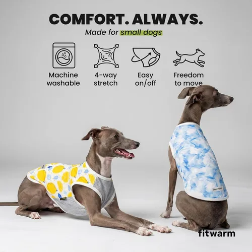 Vista 6 de Fitwarm Paquete de 2 camisas para perro con protección solar UV UPF 50+, chaleco ligero refrescante para perros, ropa de verano de secado rápido
