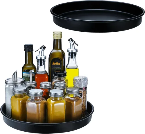 Vista 13 de Amolliar Lazy Susan - Organizador giratorio de metal para cocina, nevera, gabinete, encimera, organizador de almacenamiento de despensa, organizador
