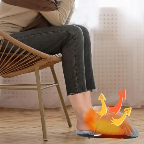 Vista 5 de Calentador de pies eléctrico con calefacción, calentador de pies para hombres y mujeres con 3 ajustes de temperatura, apagado automático de 45