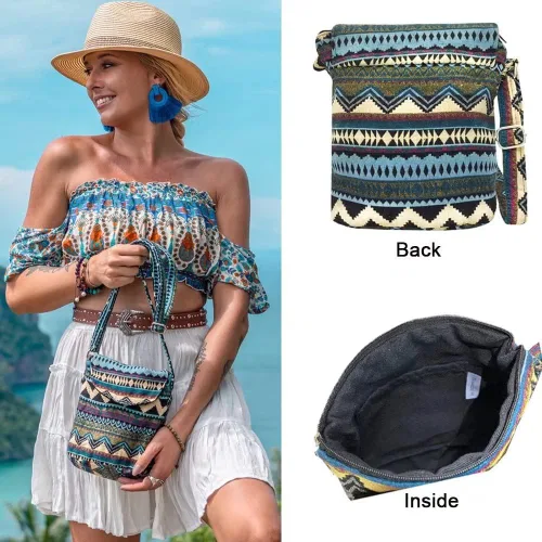 Vista 5 de Satchel Saddle Pocket Swing pack Bag Collection Messenger Shoulder Bag Travel Purse Wallet