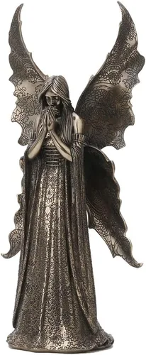 Vista 8 de Veronese Design Anne Stokes - Estatua de diseñador de resina fundida en frío de 14 1/8 pulgadas de alto, acabado de bronce antiguo, Only Love Remains