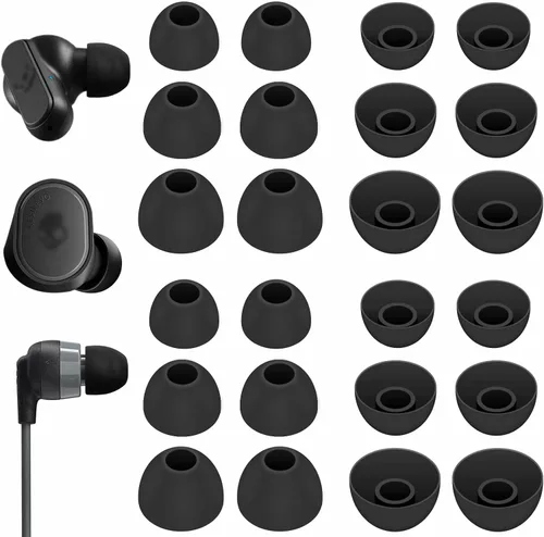 Vista 10 de 12 pares de almohadillas compatibles con auriculares intraurales Skullcandy, accesorios de silicona flexible de repuesto compatibles con Skullcandy