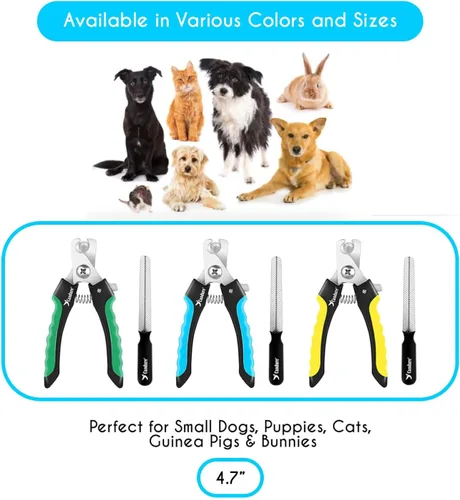 Vista 6 de Candure Cortauñas para mascotas, azul brillante, mascotas medianas a