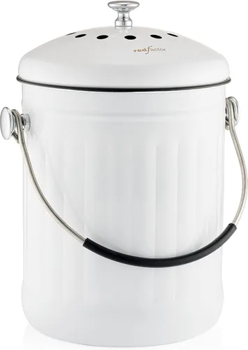 Vista 10 de RED FACTOR Contenedor de Compost Premium para Encimera de Cocina - Cubo de Residuos de Alimentos de Acero Inoxidable con Tecnología Innovadora