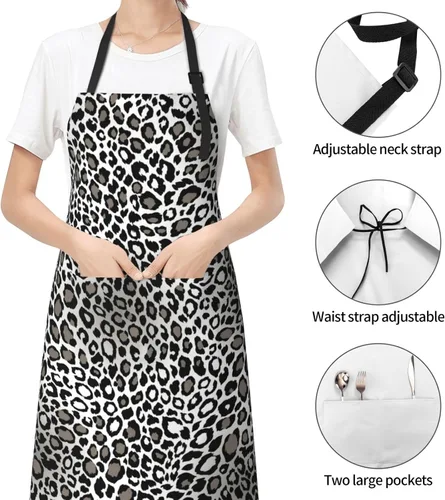 Vista 3 de Perinsto Waterproof Apron With 2 Pockets Kitchen Chef Aprons Bibs For Cooking Baking Painting Gardening Grooming