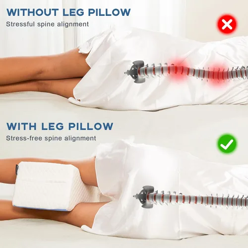 Vista 3 de Almohada para dormir de lado, almohada de rodilla para dormir de lado, almohada de alivio del dolor de ciática, almohada de espuma viscoelástica