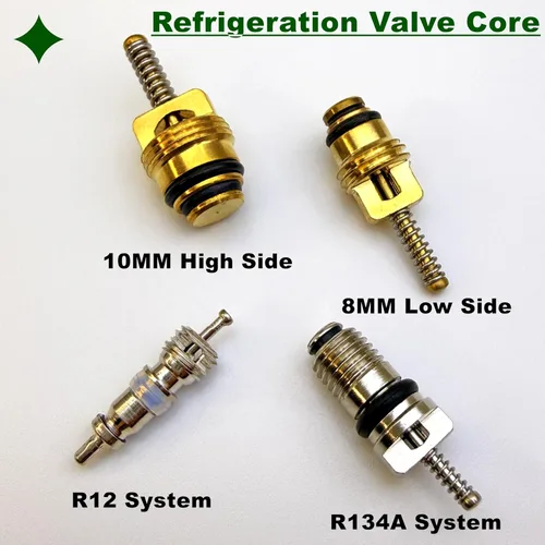 Vista 12 de Kit de Núcleo de Válvula de Aire Acondicionado Tapa y Válvula AC R12 R134a Junta de Teflón Refrigeración A/C Servicio de Aire Acondicionado