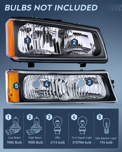 Vista 2 de Faros delanteros Nilight Silverado 2003-2006