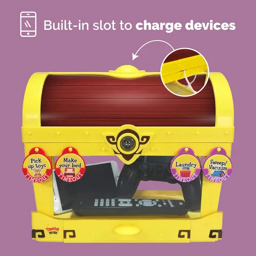 Vista 3 de TIMEOUT Caja de juguetes con bloqueo de cofre del tesoro para teléfonos celulares y otras distracciones Herramienta de gestión de comportamiento